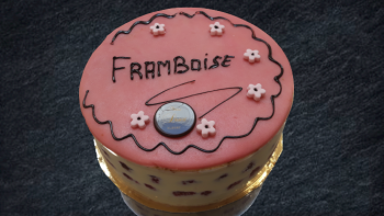 Framboisier mousseline  décor pâte amande